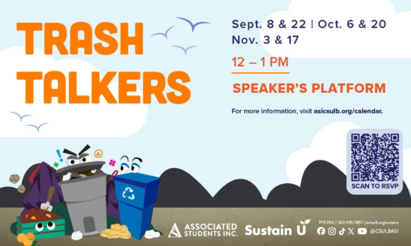 "Trash Talkers" with graphic trash cans