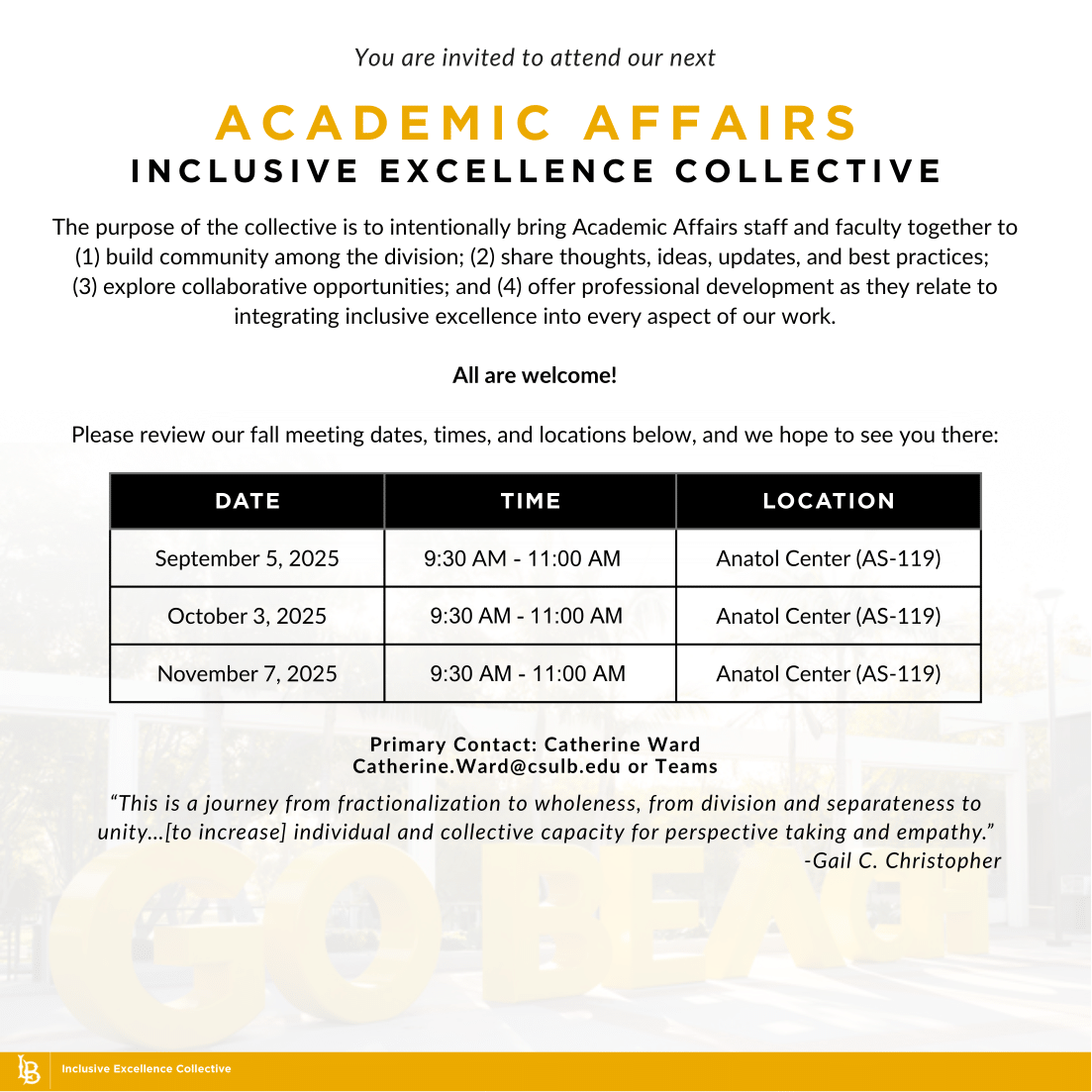The Collective - Fall Meeting Schedule