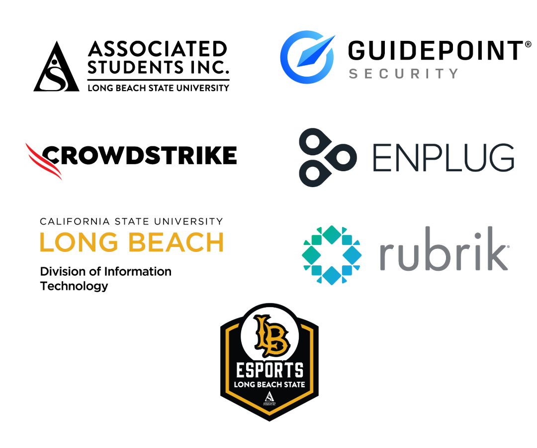 CSA Month Vendor Logos: ASI, GuidePoint Security, CrowdStrike, Enplug, CSULB DoIT, Rubrik, and ASI ESports.