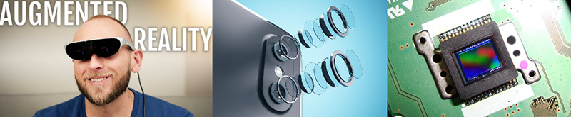 augmented reality, mobile phone lenses, and a processor