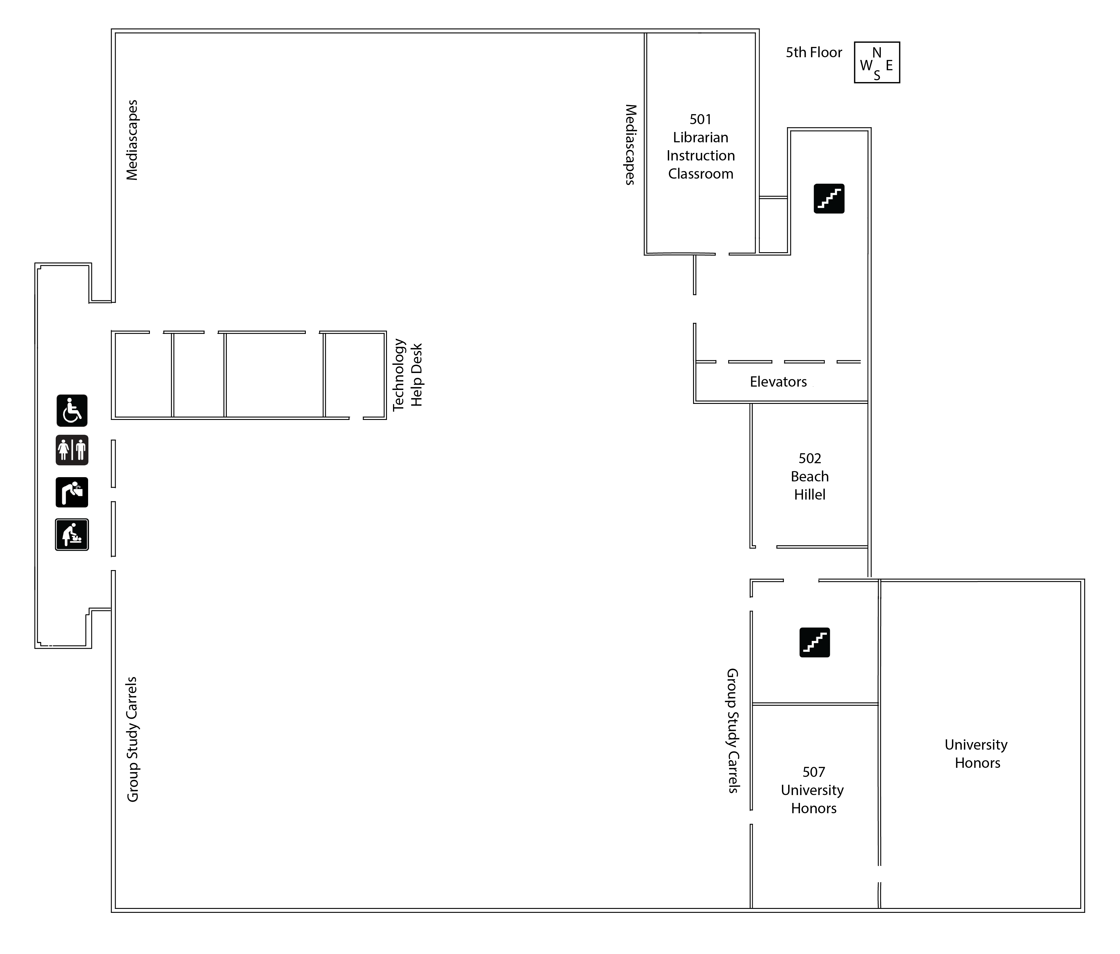 map of library fifth floor