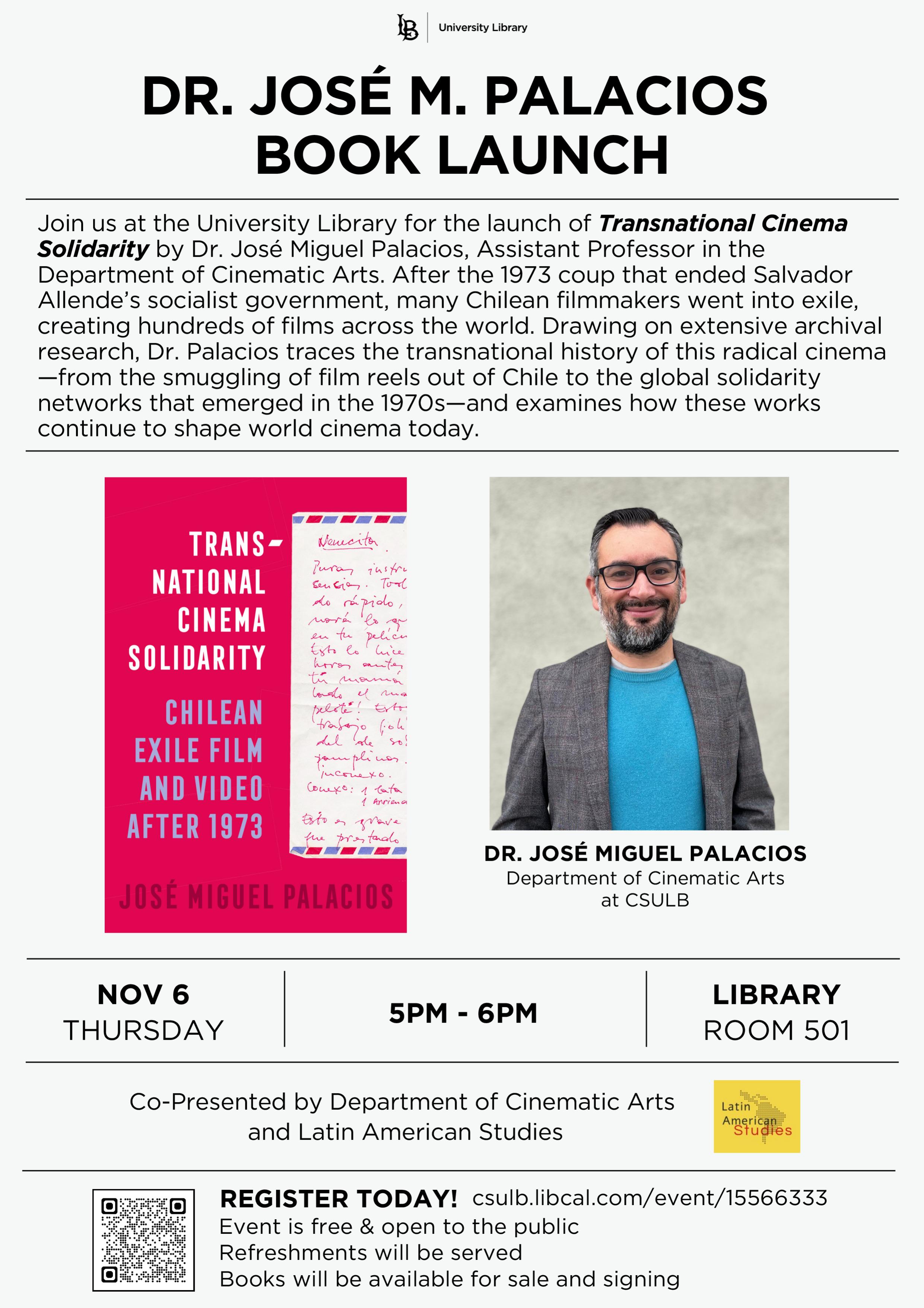 Dr. Palacios Book Launch Flyer