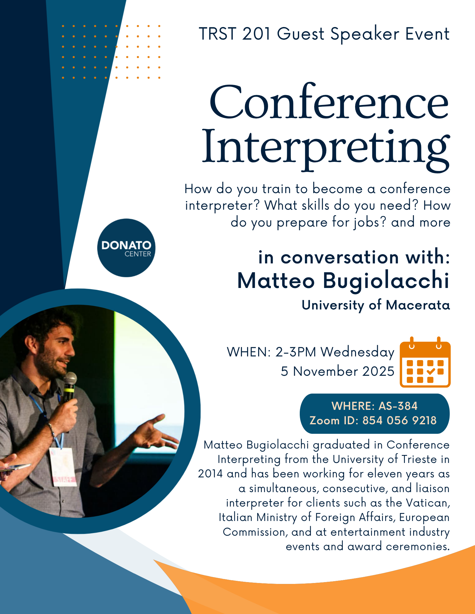Matteo Bugiolacchi Interpreting event