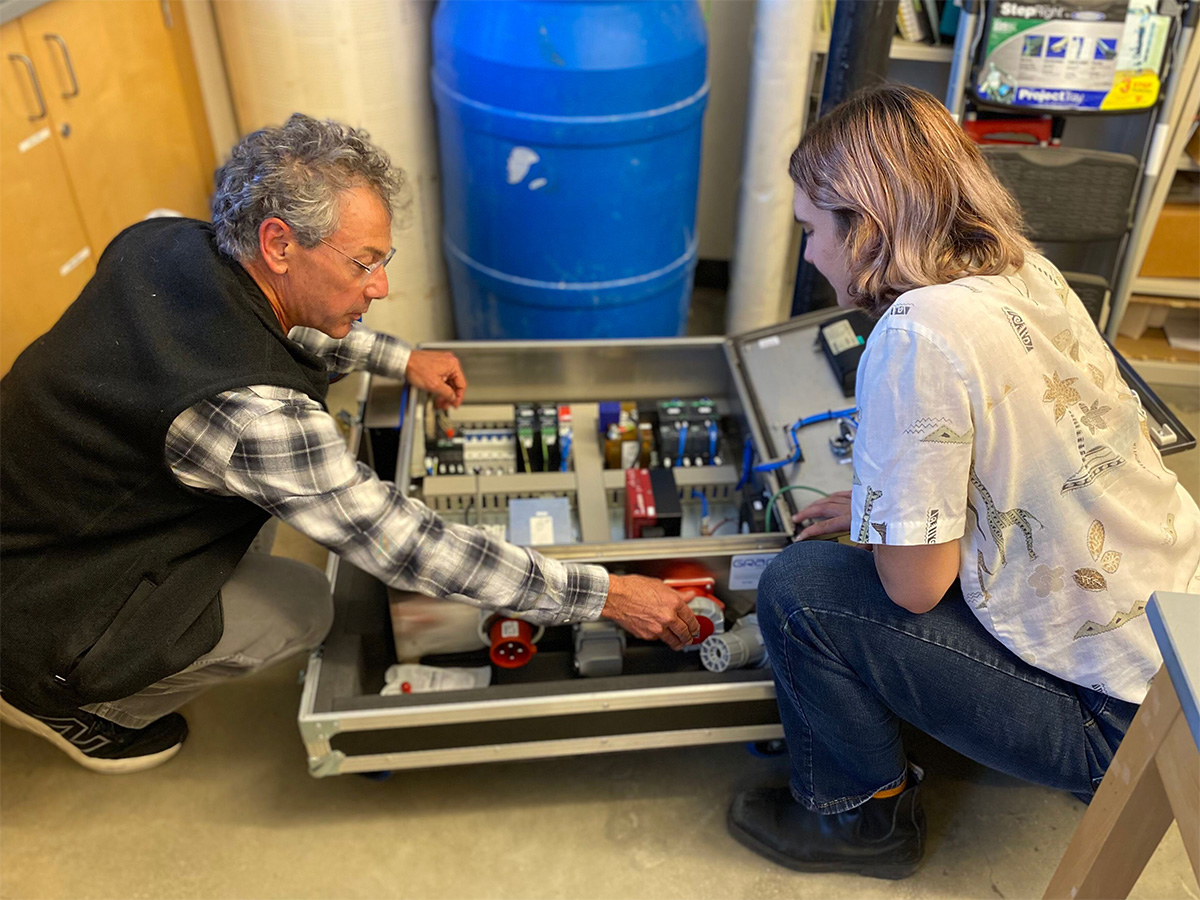 Siena and Dr. Becker in the lab