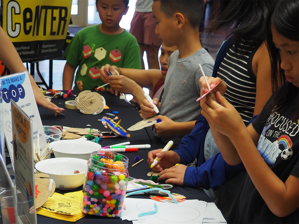 kids working with crafting materials