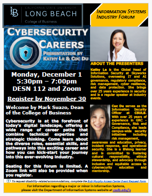 Flyer image For IS Forum Fall 2025 website has all details