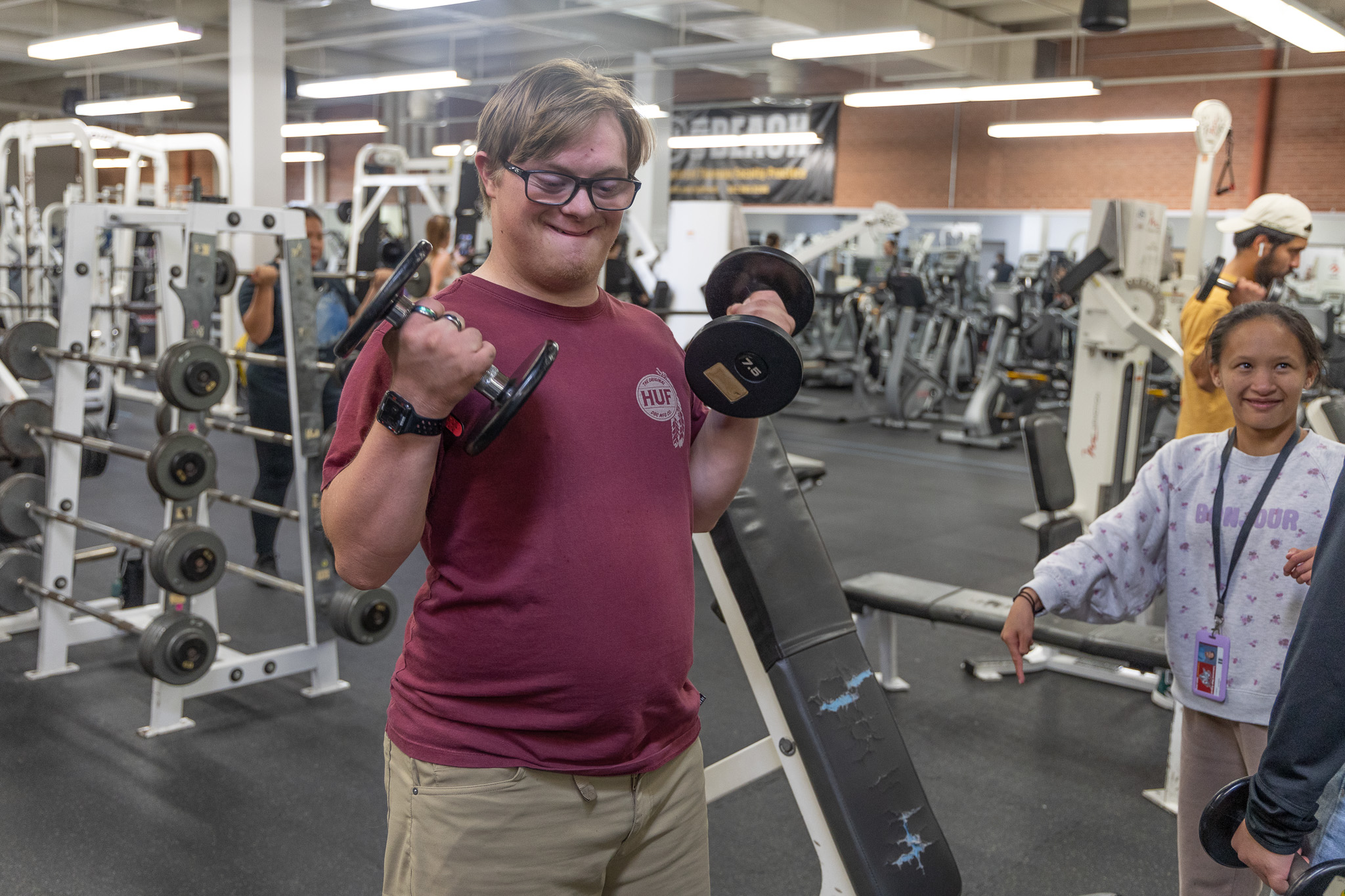 a person with disabilities lifting weights