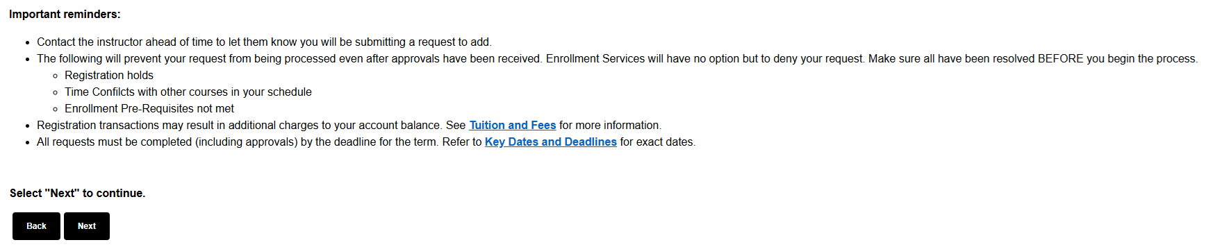 MyCSULB Student Center - Permission to Add Important Info