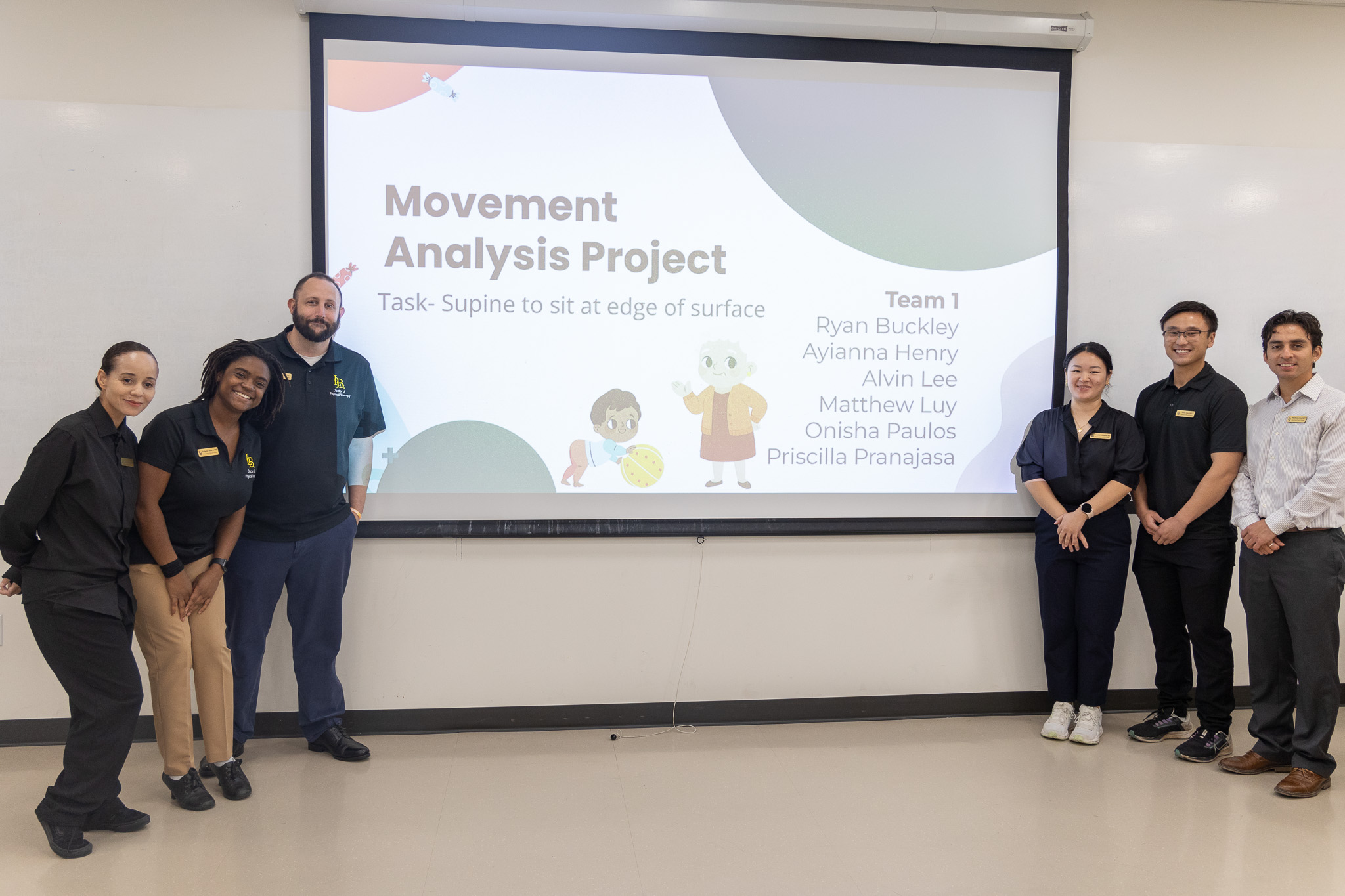Movement analysis students pose with project