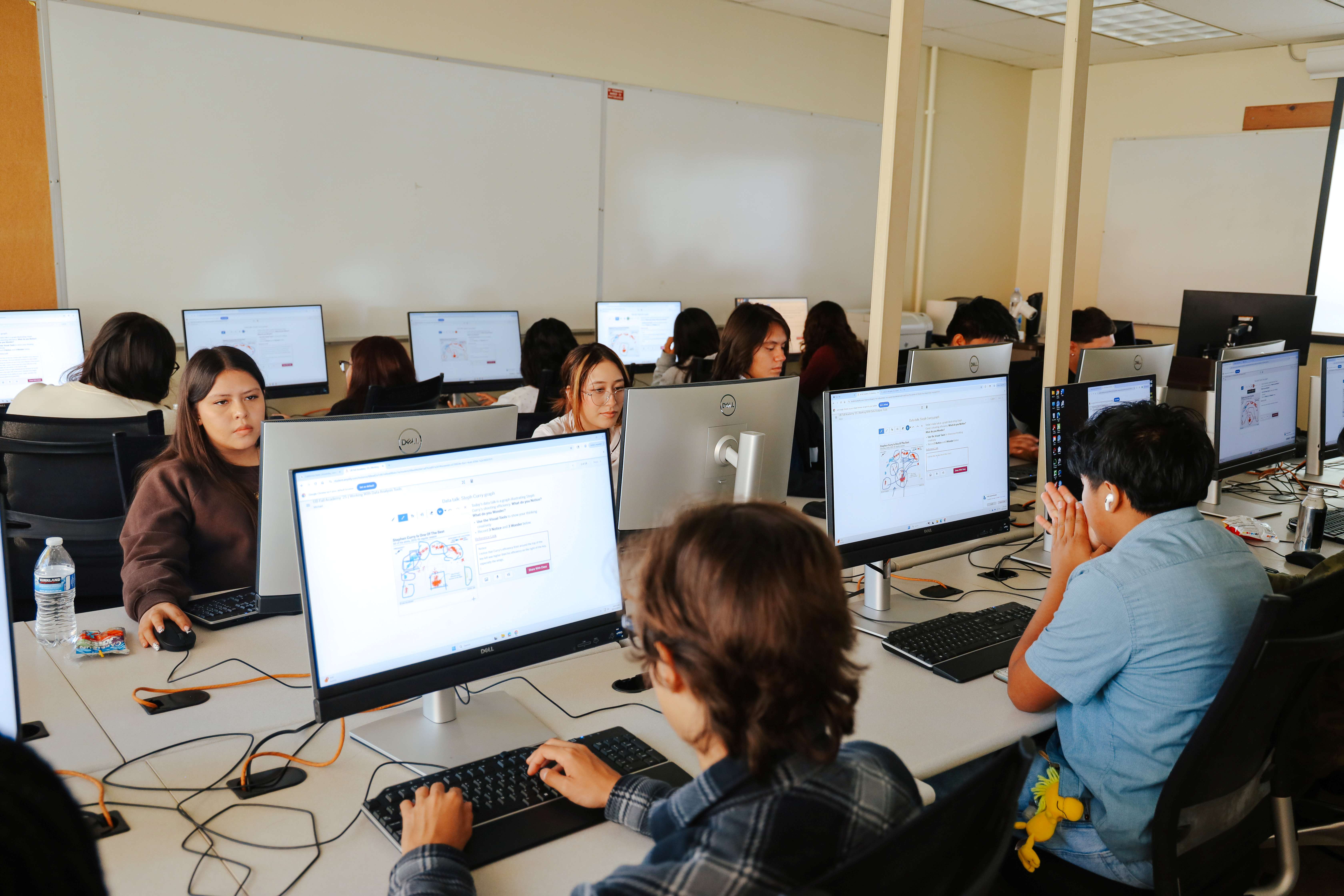 Students working on computers