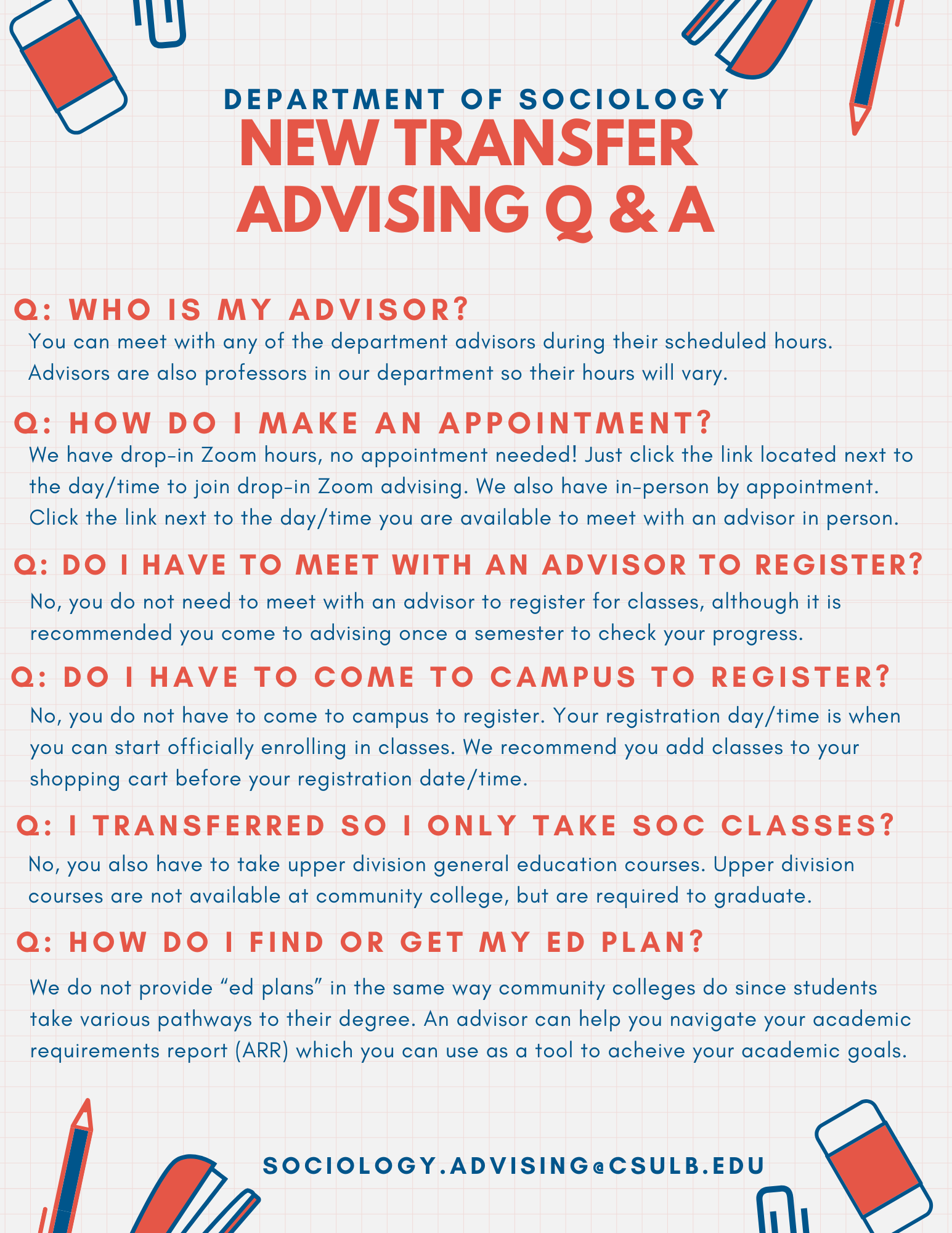 Sociology New Transfer Advising