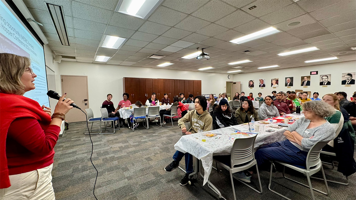mentor sharing a presentation