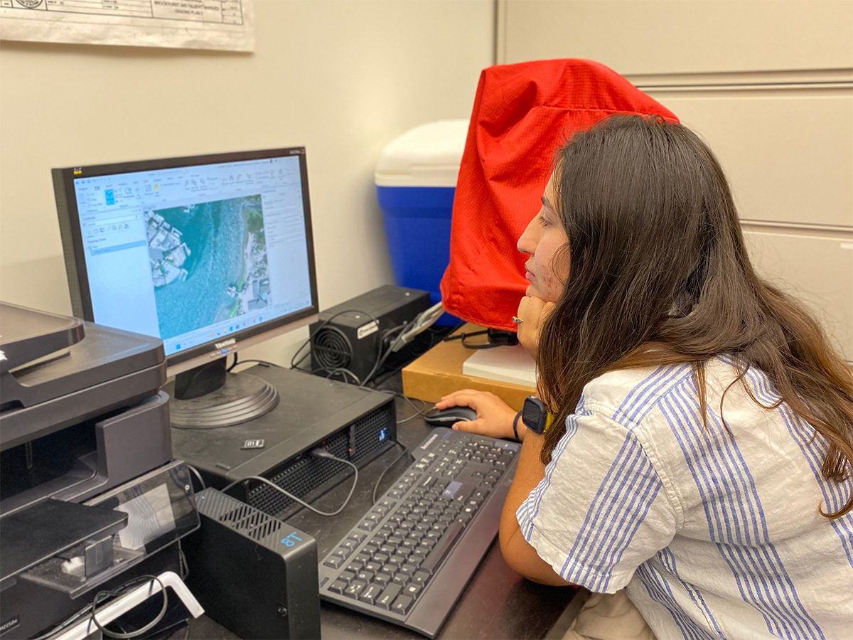 Daniella at a computer