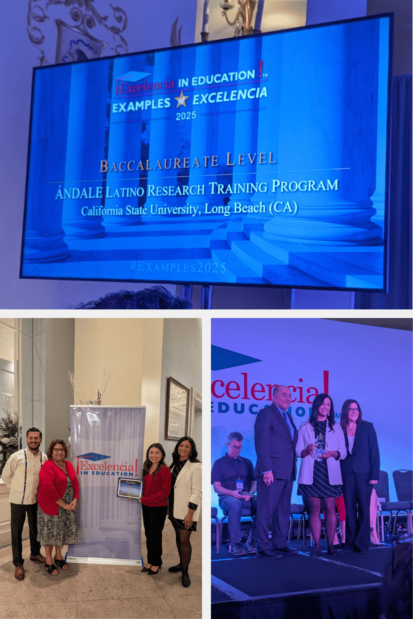 Dr. Melawhy Garcia receiving Excelencia recognition plaque