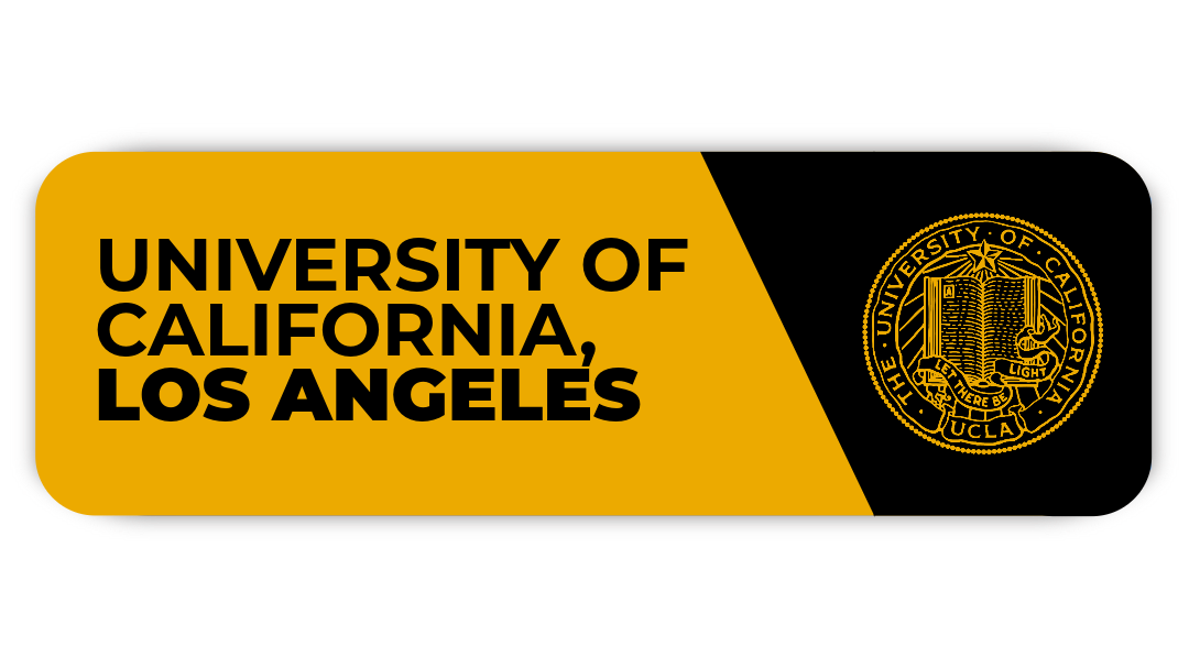 Yellow and black University of California, Los Angeles banner with bold ‘University of California, Los Angeles’ text on the left and the UCLA seal on the right
