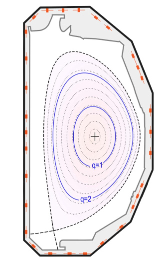 equipotential lines inside a tokamak