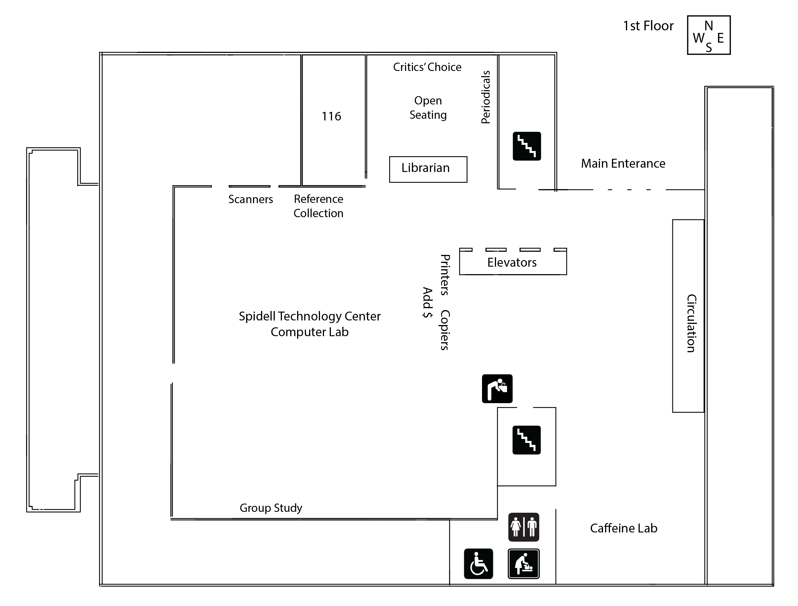 Map of Library First Floor updated Feb 2026