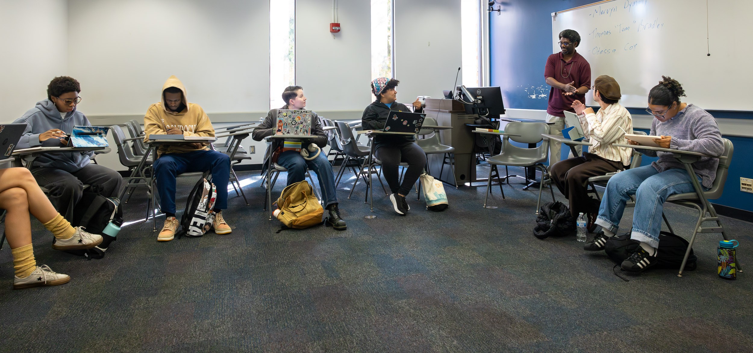 CSULB Africana Studies Professor Keith Claybrook in Classroom