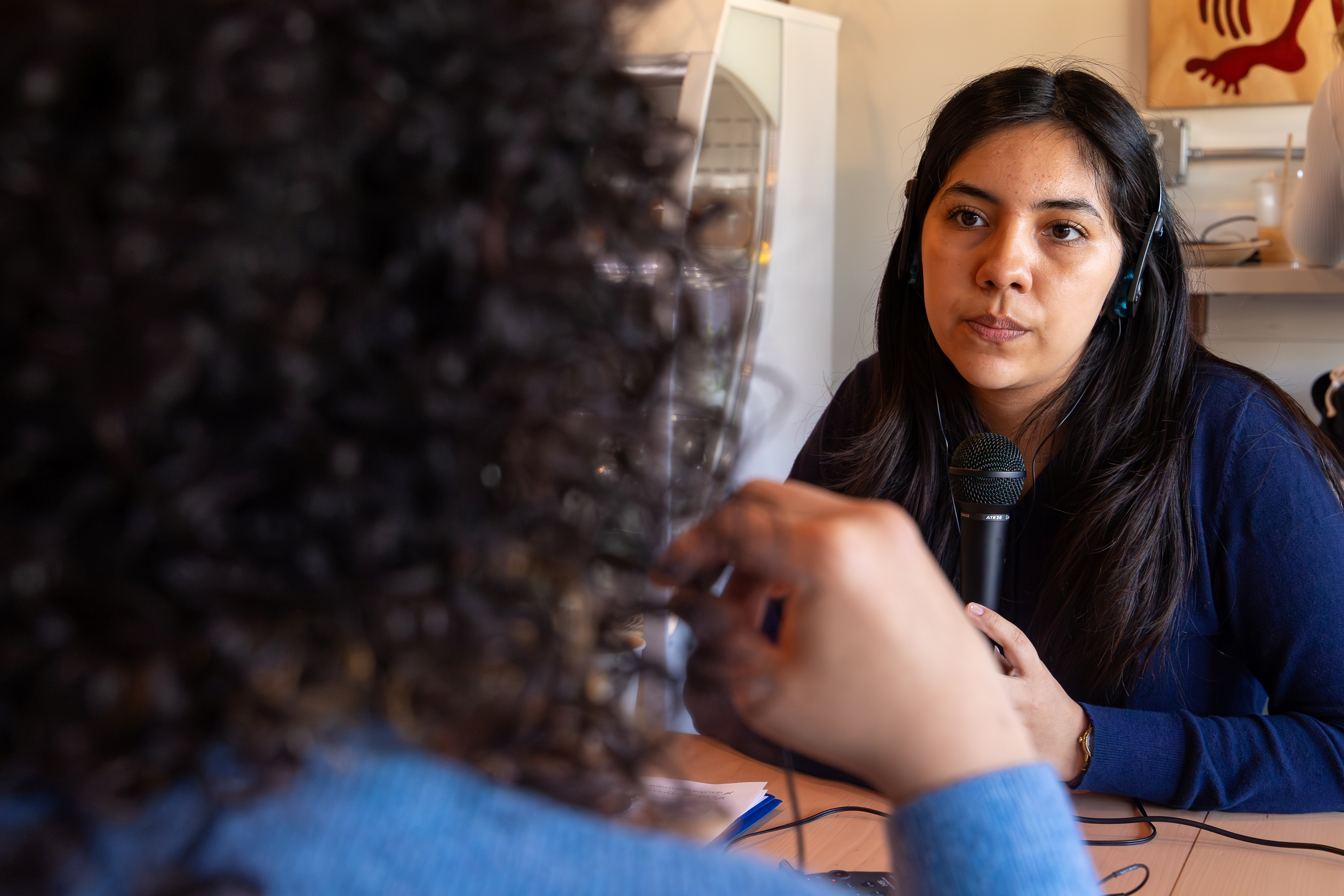 CSULB student conducting interview