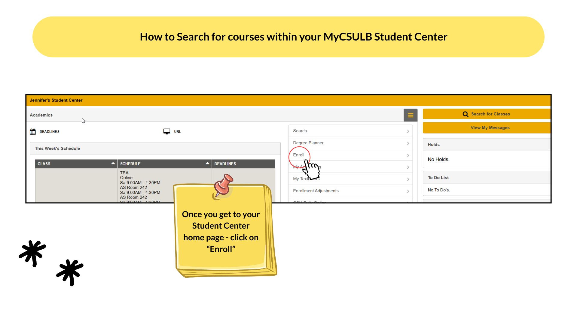 Search for Courses step 1