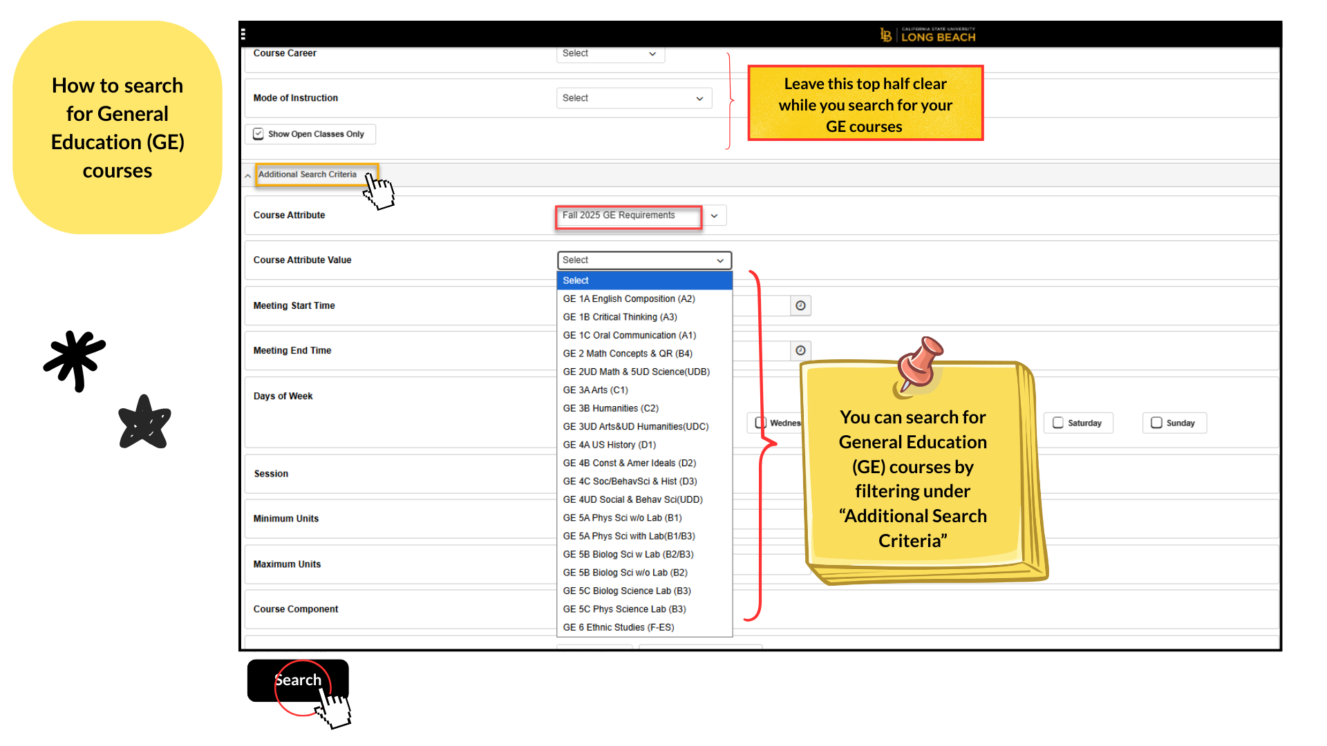 Search for Courses step 5