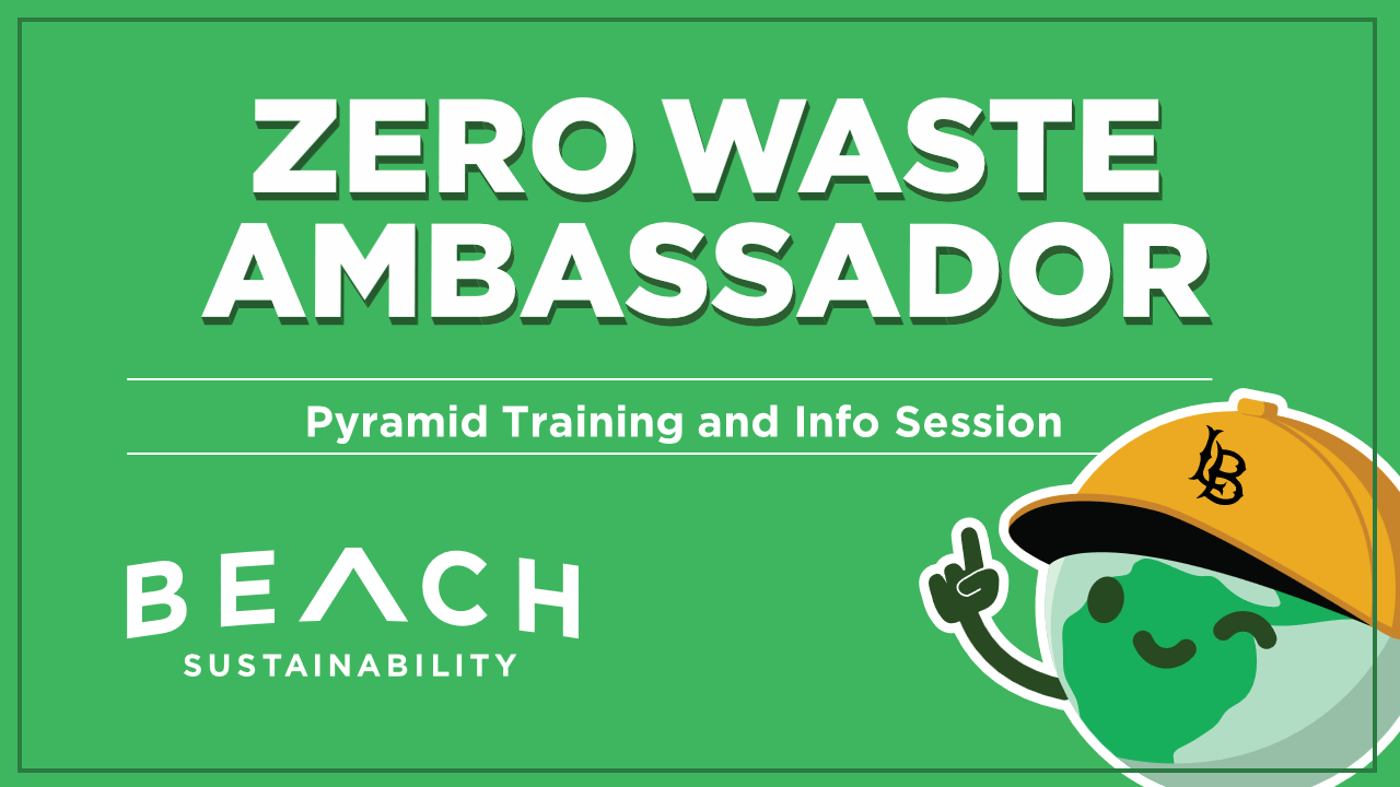 A green powerpoint slide that has text saying zero waste ambassador