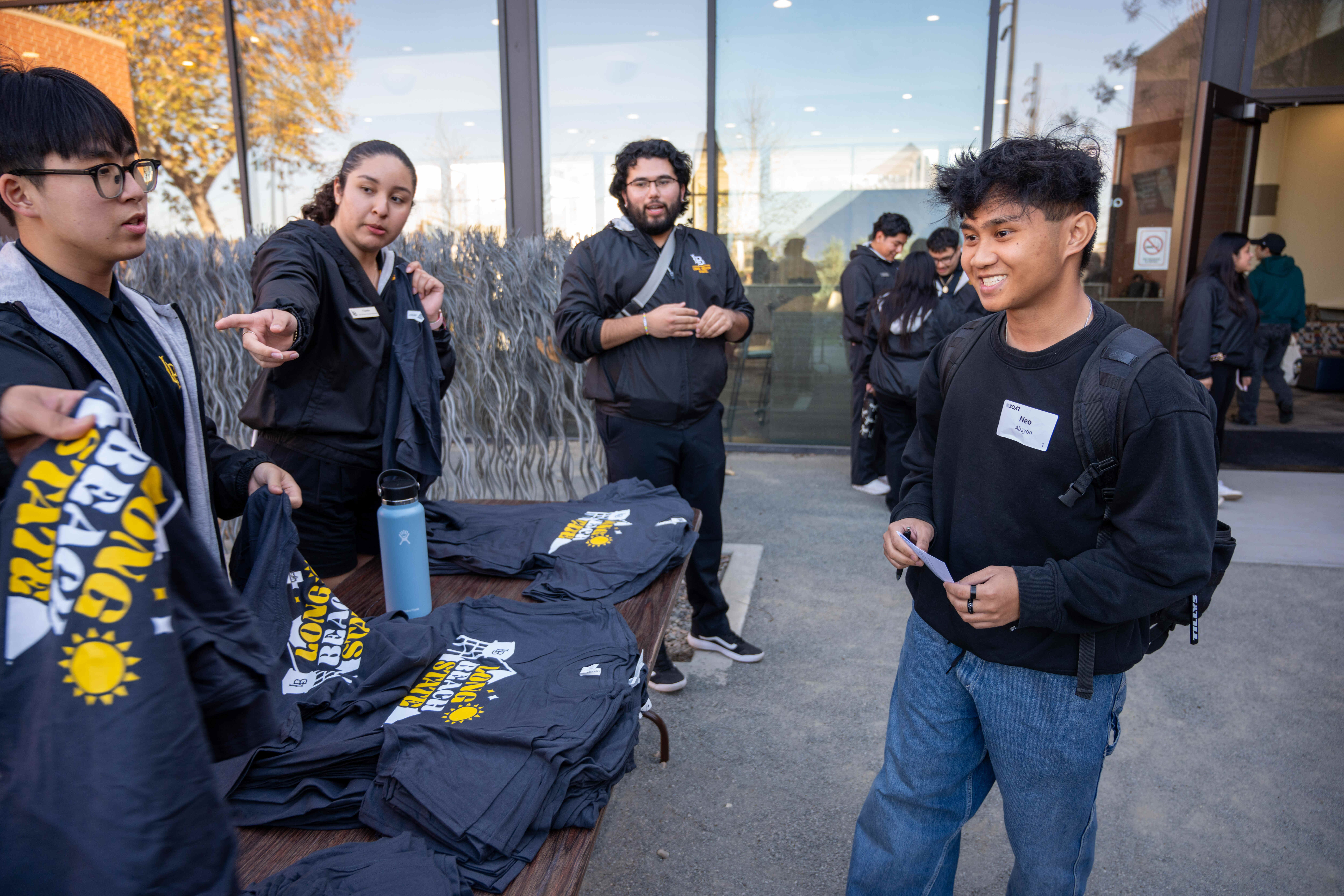 Male student checking into SOAR.