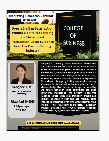 Flyer for COB MGKTG Jeehae HA seminar speaker info on web page