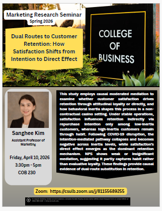 sanghee Kim speaker at marking flyer COB event details on page