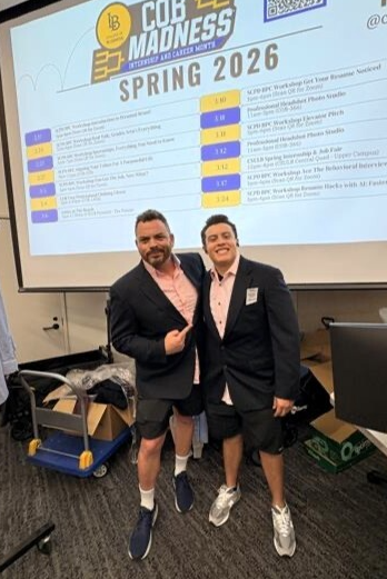 Fun students modeling new blazers