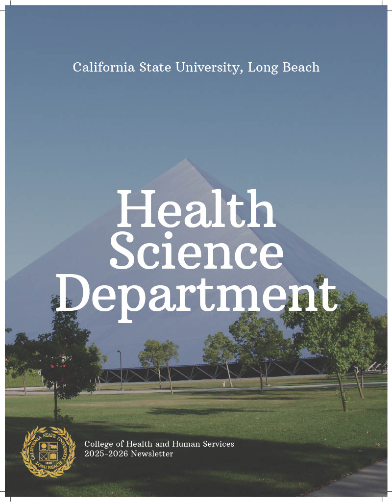 Health Science Department newsletter cover page - blue pyramid