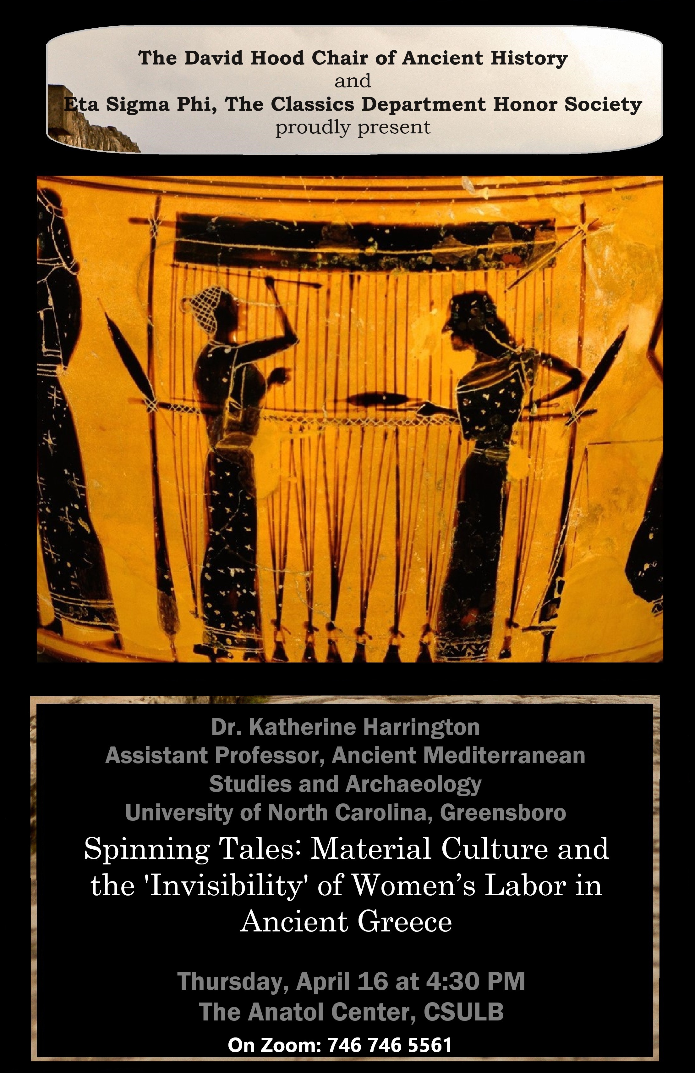 greek vase painting with women weaving