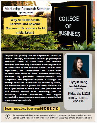 Hyejin Bang Marketing Professor Speaker flyer - details on page
