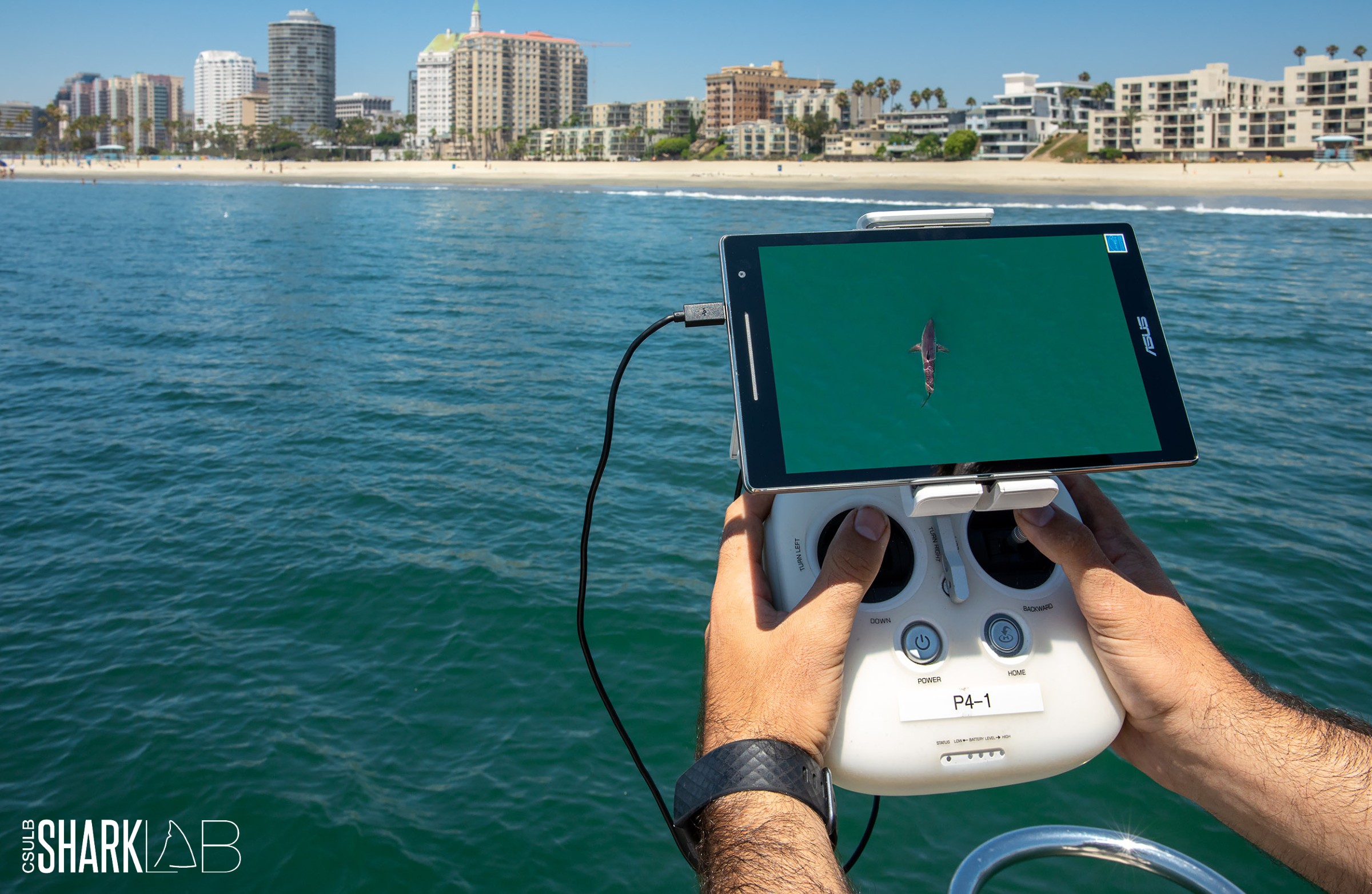 White shake on drone screen