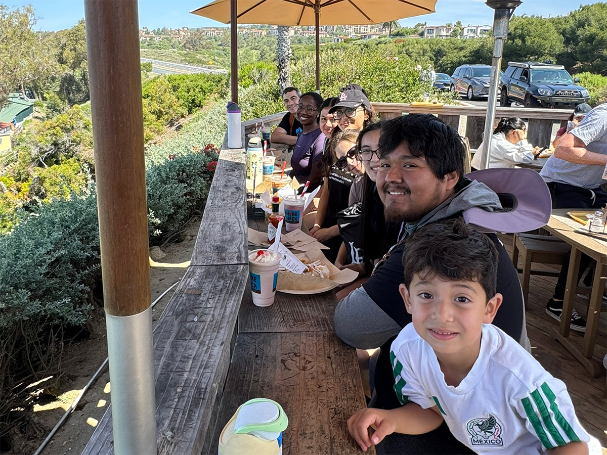 group eating a meal