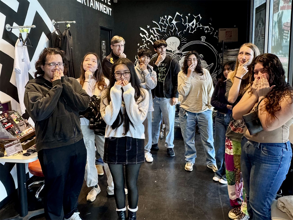 group 1 looking nervous before the escape room