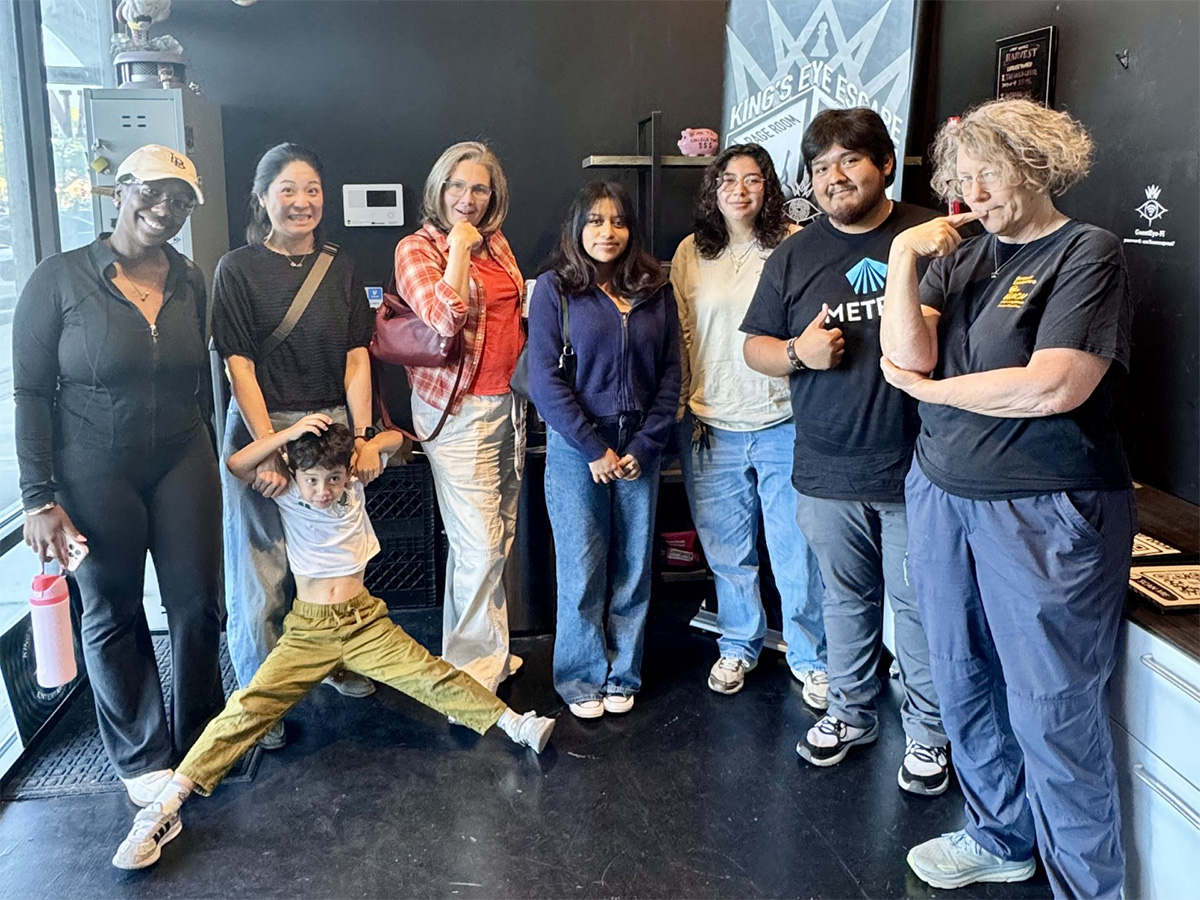 group 2 looking confident before the escape room