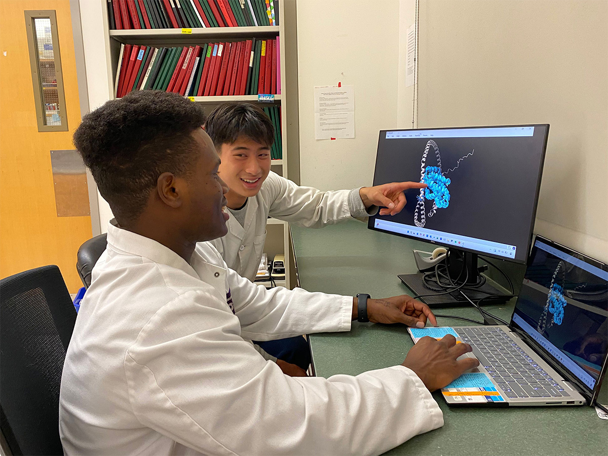 Issac and Ethan in the lab