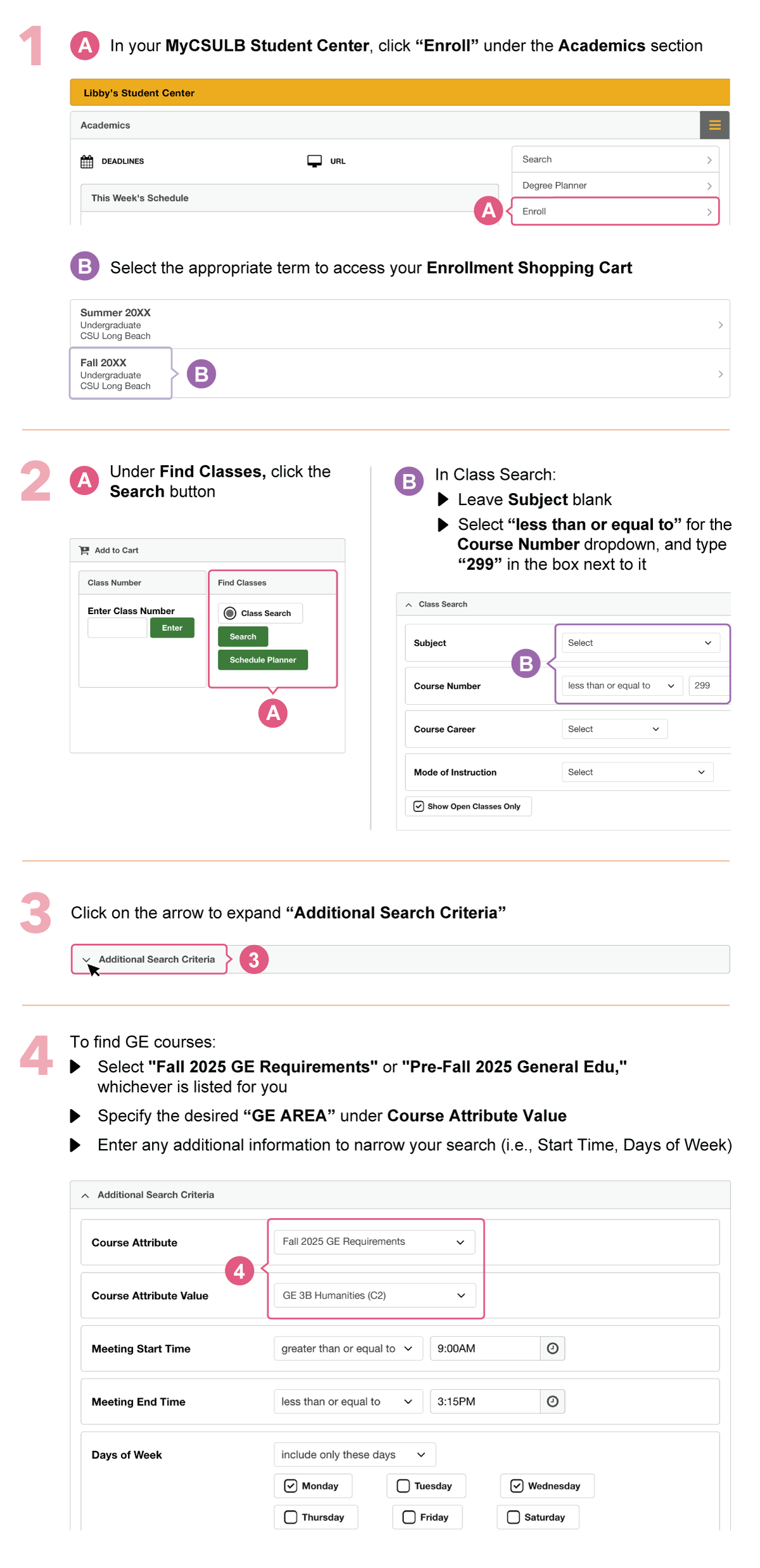 Search for Lower Division GE Courses