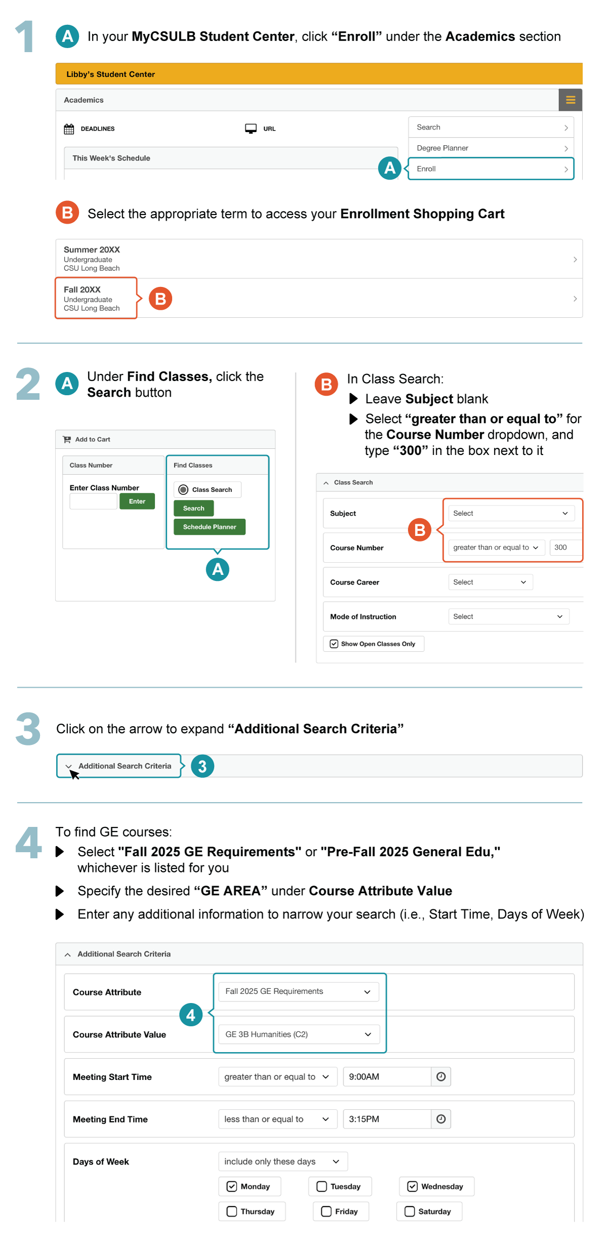 Search for Upper Division GE Courses