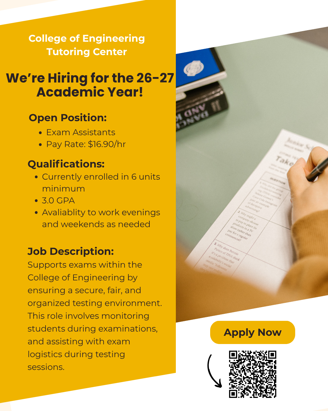 Exam Assistant Hiring