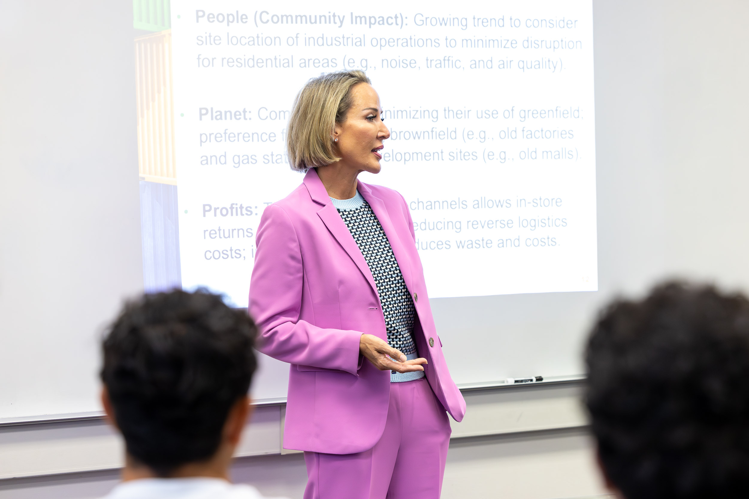 CSULB Professor Jessica Robinson during a lecture