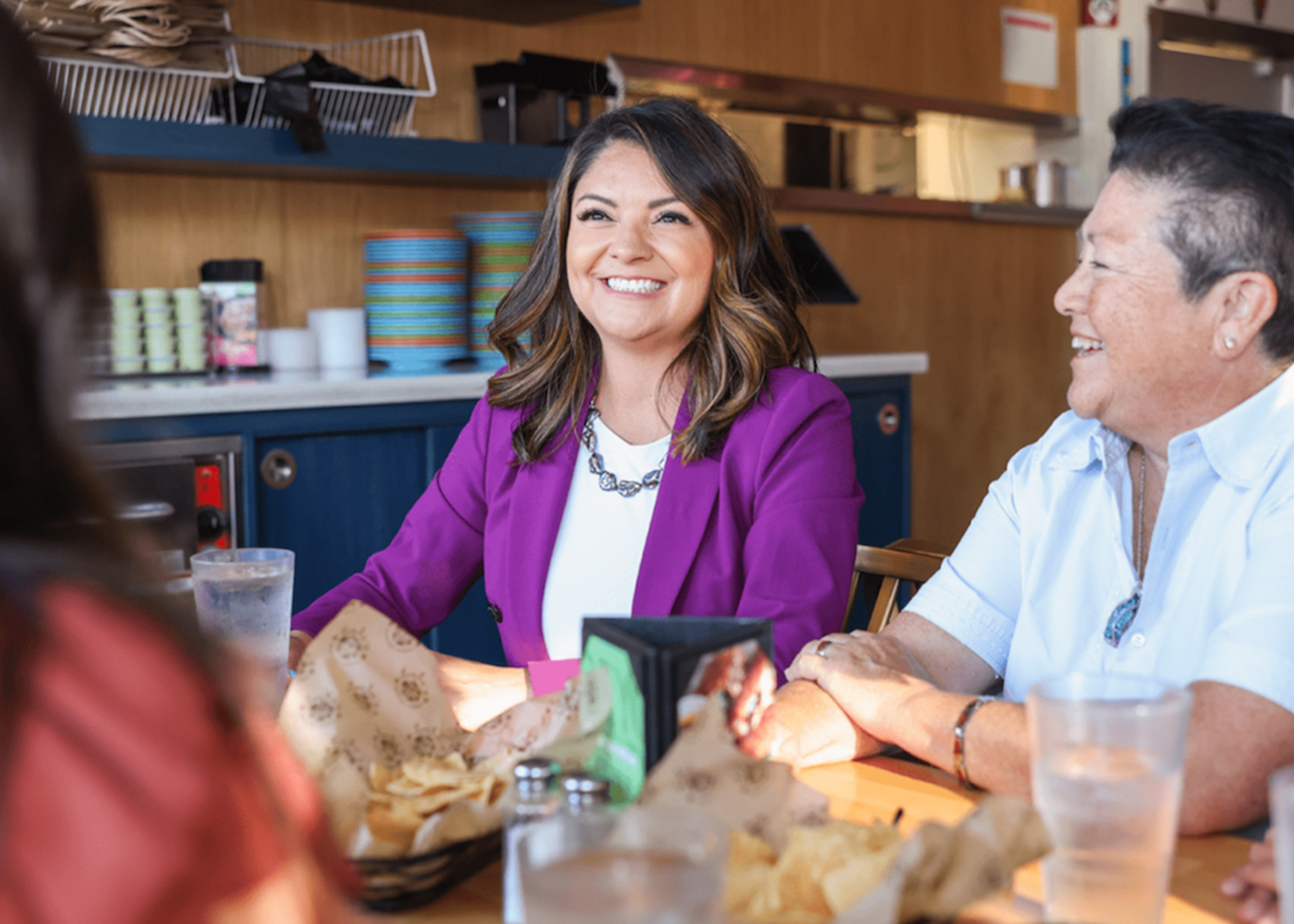 Lena Gonzalez visits with constituents