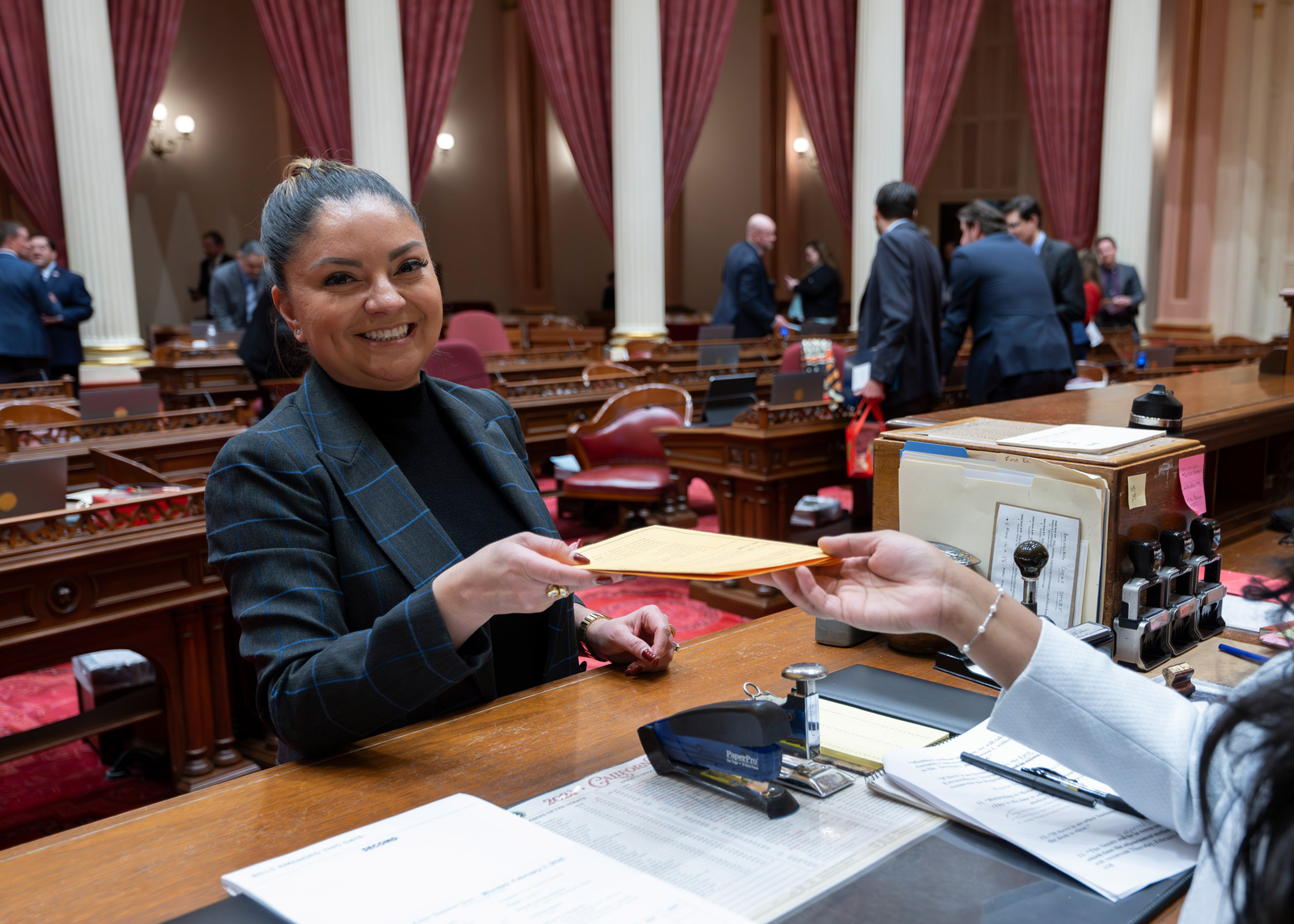 Lena Gonzalez on the Senate floor