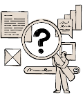 clipart question mark instead magnifying glass