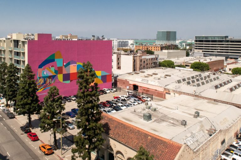 C. Finely painted “The Divine Feminine” earlier this year. The colorful mural is located on Grand Avenue and Pico Boulevard in L.A.