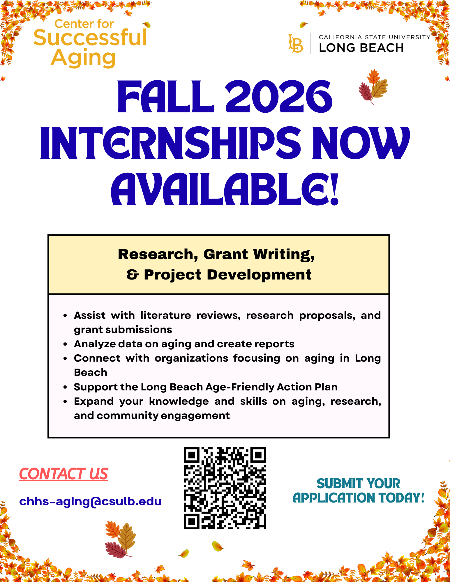 Fall 2026 Internship Flyer