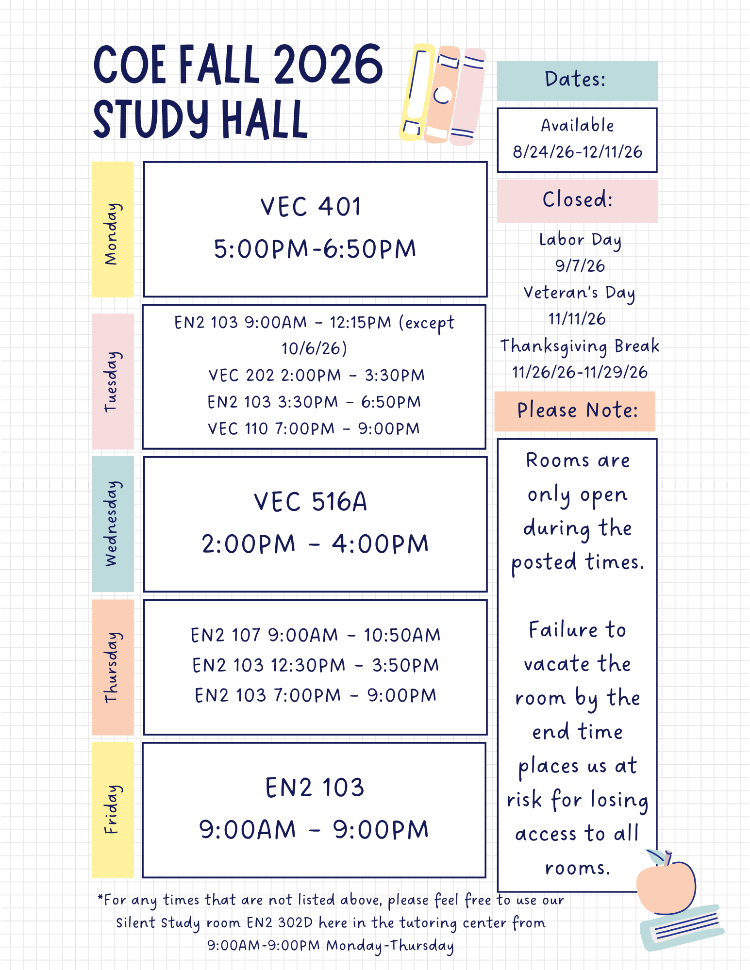 Study Hall Rooms F26