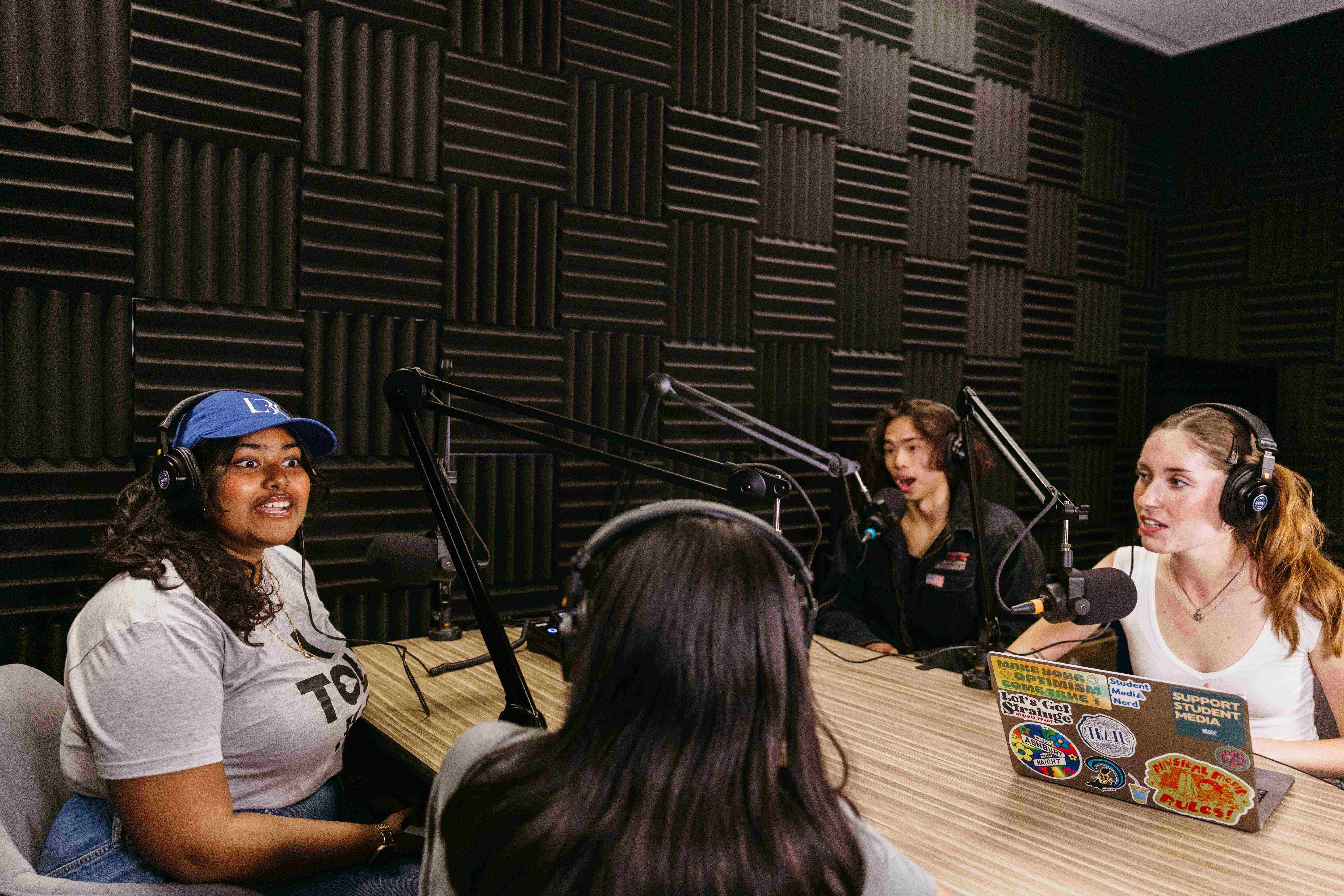 CSULB students inside the LB Current podcasting studio