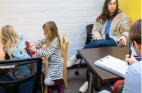 picture of kids in an observation room with slp professional
